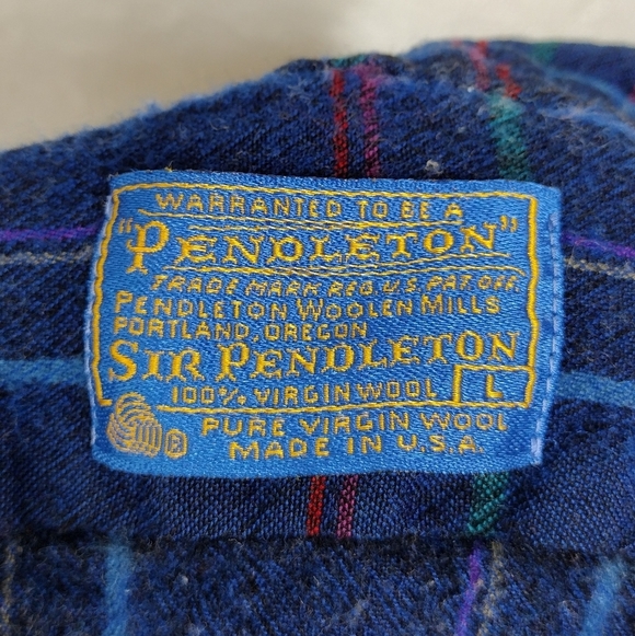 Pendleton 100% Virgin Wool Flannel Plaid Button Down Shirt Size Large - Picture 10 of 12